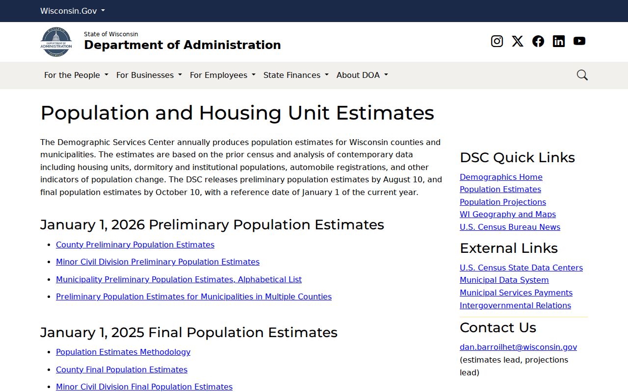Crandon criminal records and Wisconsin population estimates