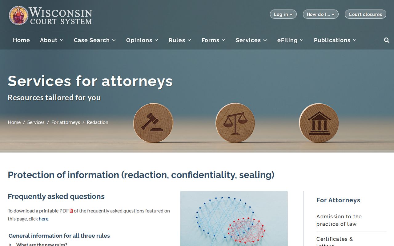 Wisconsin court redaction rules for Forest County criminal case records