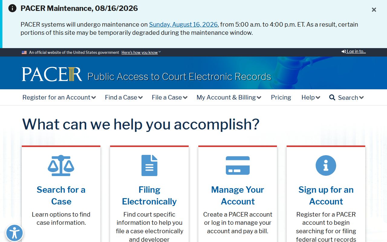 Federal PACER access for criminal court cases involving Forest County